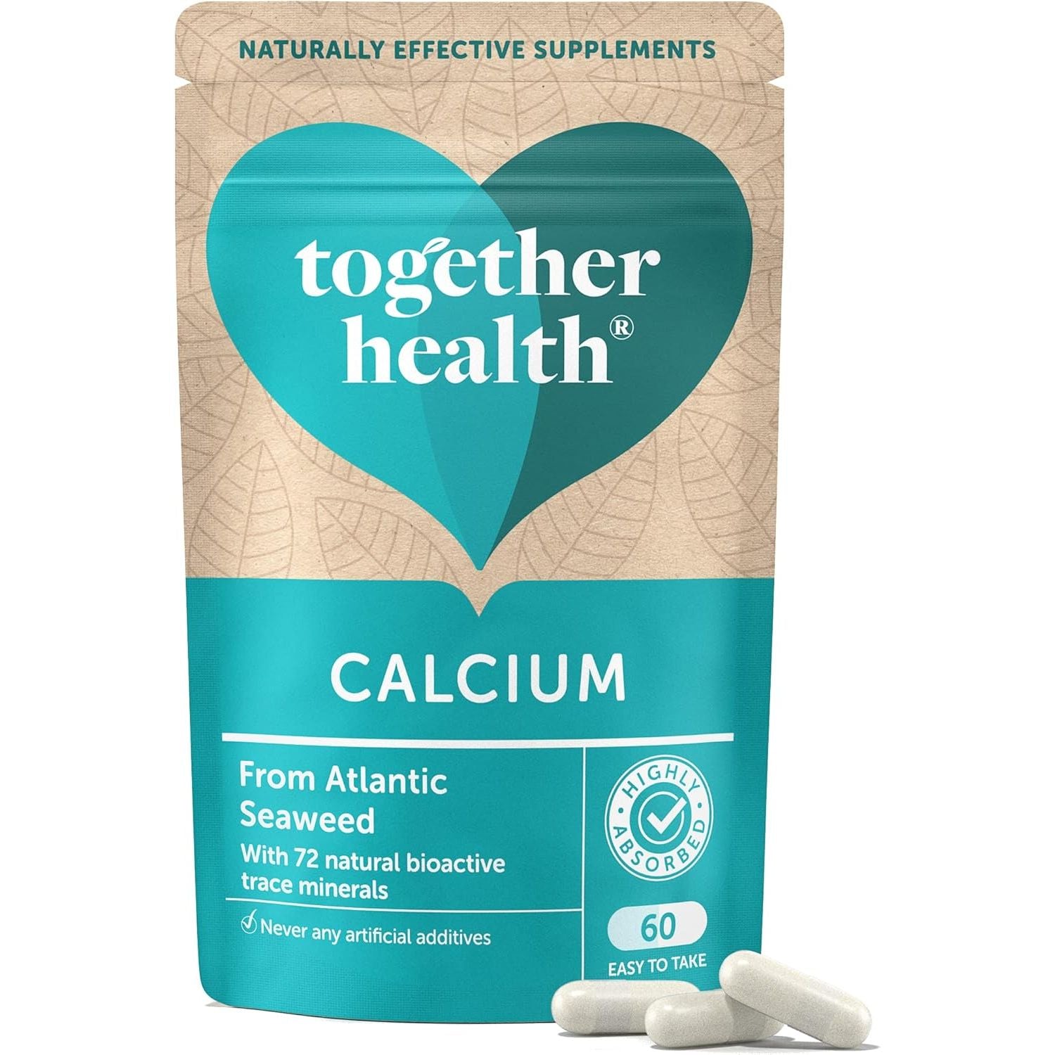 Calcium – Together Health – Seaweed-Based Calcium – 72 Trace Minerals – Vegan Friendly – Made in the UK – 60 Vegecaps