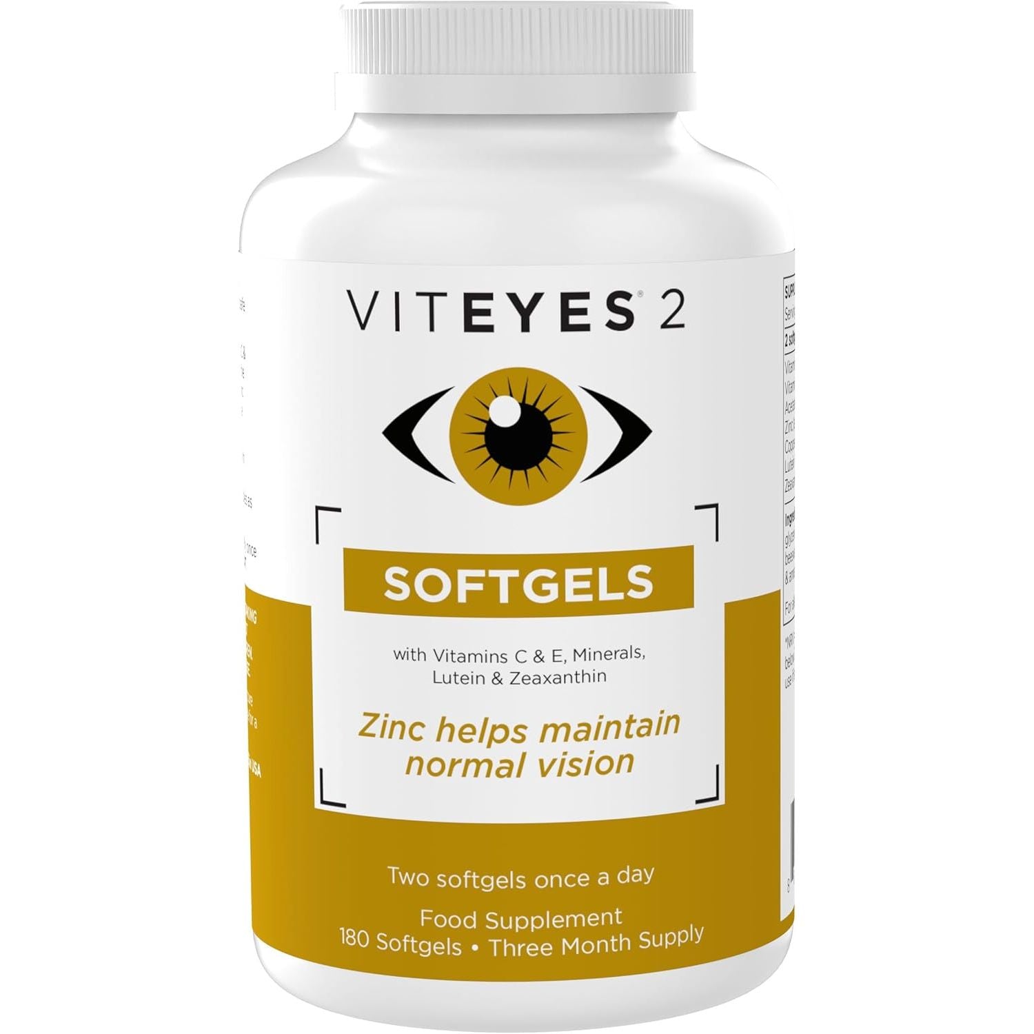 Viteyes 2 SOFTGELS - AREDS2 Formula - 90 Days Supply (180 Softgels)