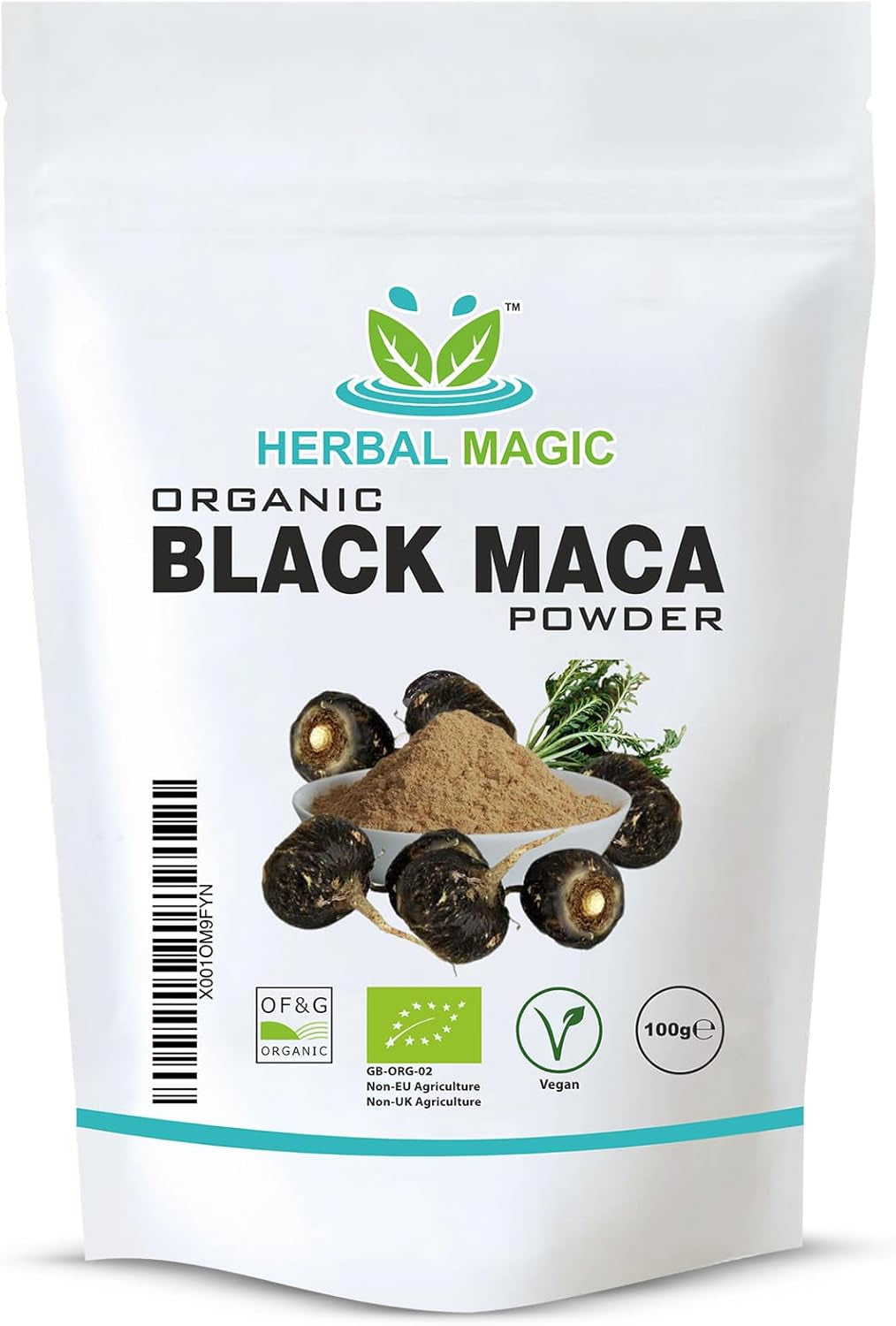 Herbal Magic Organic Black Maca Root Powder- Sparkle Your Smoothies, Milkshakes, Recipes- Naturally Sweet & Nutritive - Free from Fillers & Preservatives-100G