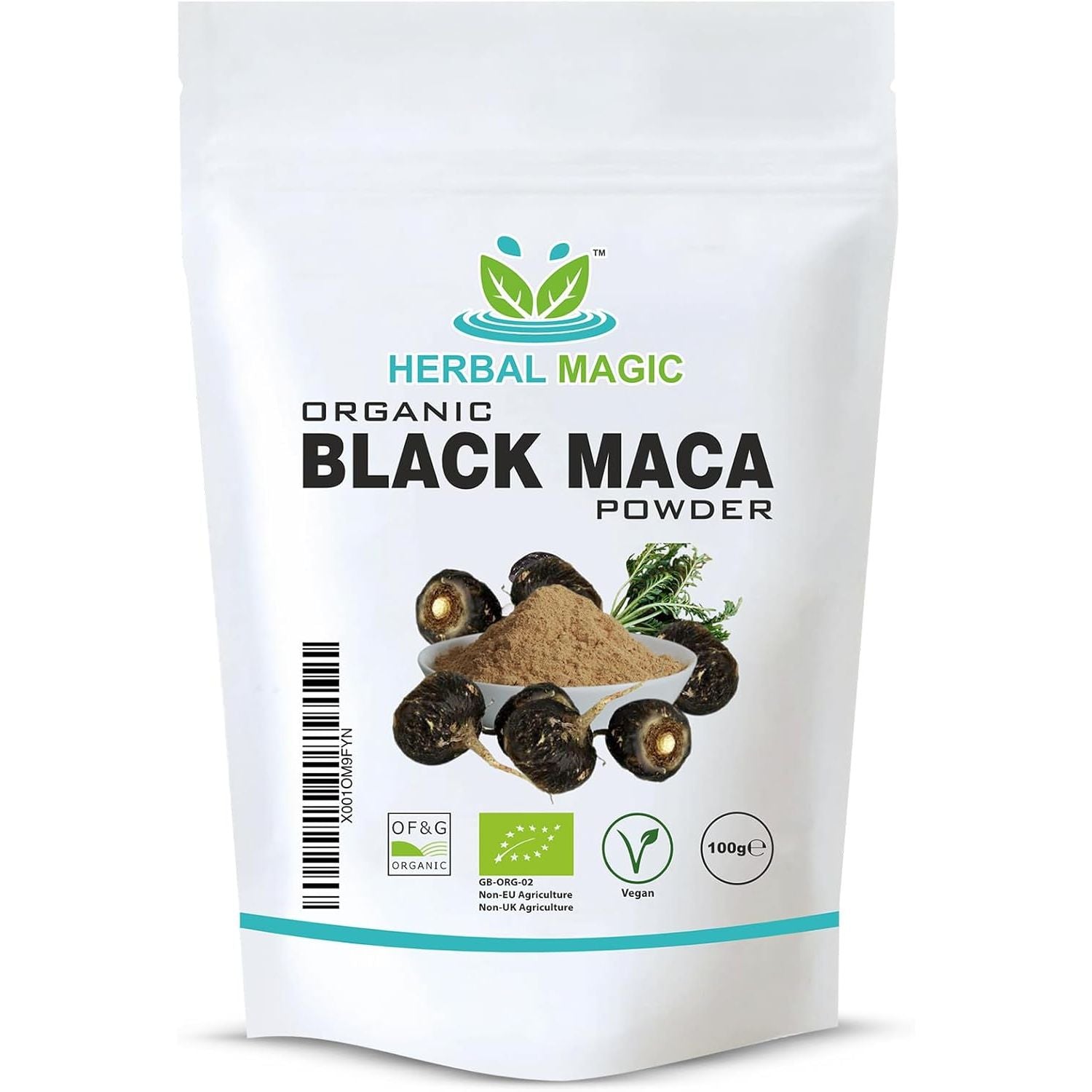 Herbal Magic Organic Black Maca Root Powder- Sparkle Your Smoothies, Milkshakes, Recipes- Naturally Sweet & Nutritive - Free from Fillers & Preservatives-100G