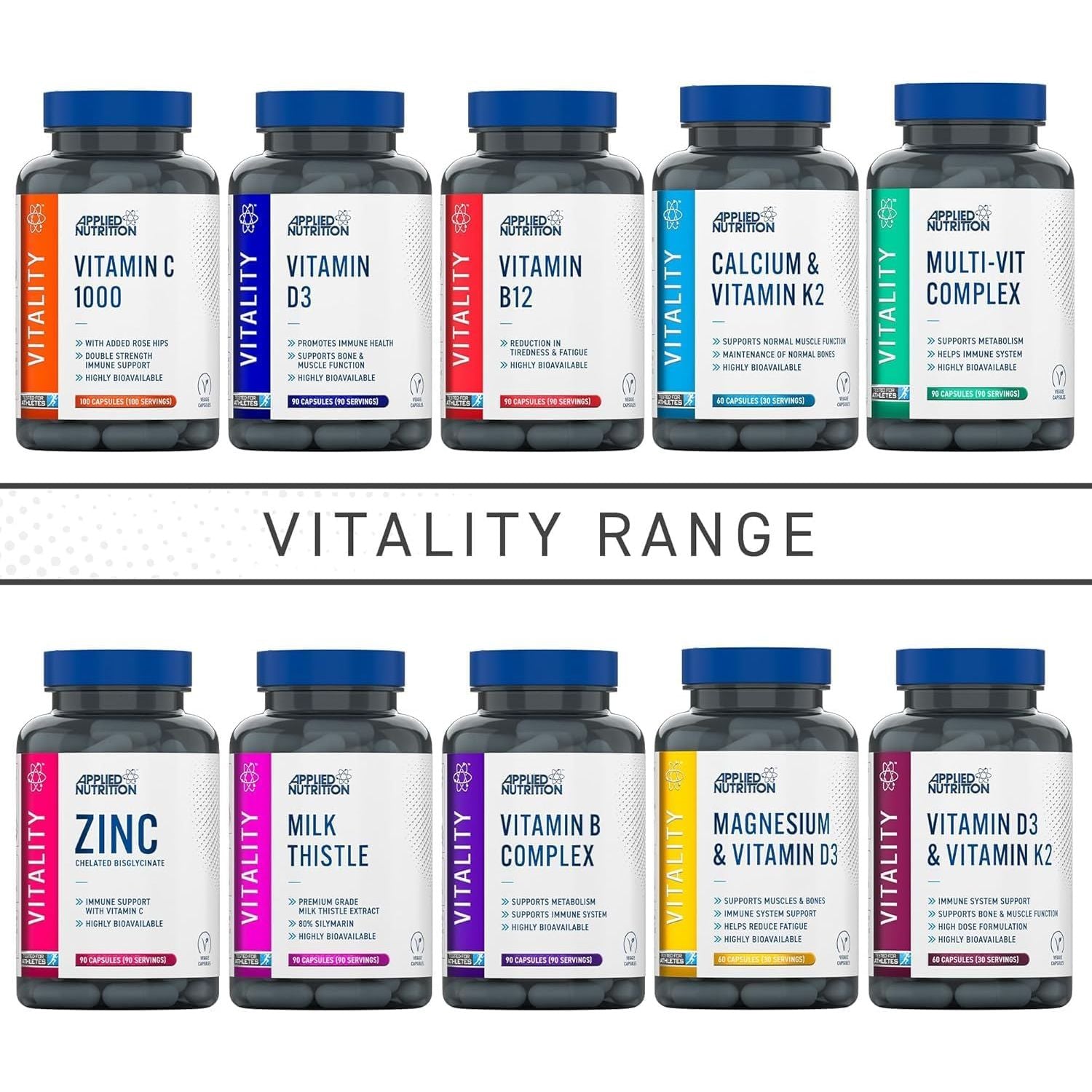 Applied Nutrition - Multi-Vitamin Complex - Advanced Formula - Best Nutritional Support - Best Cognitive Function - Optimal Health Boost (90 Capsules)