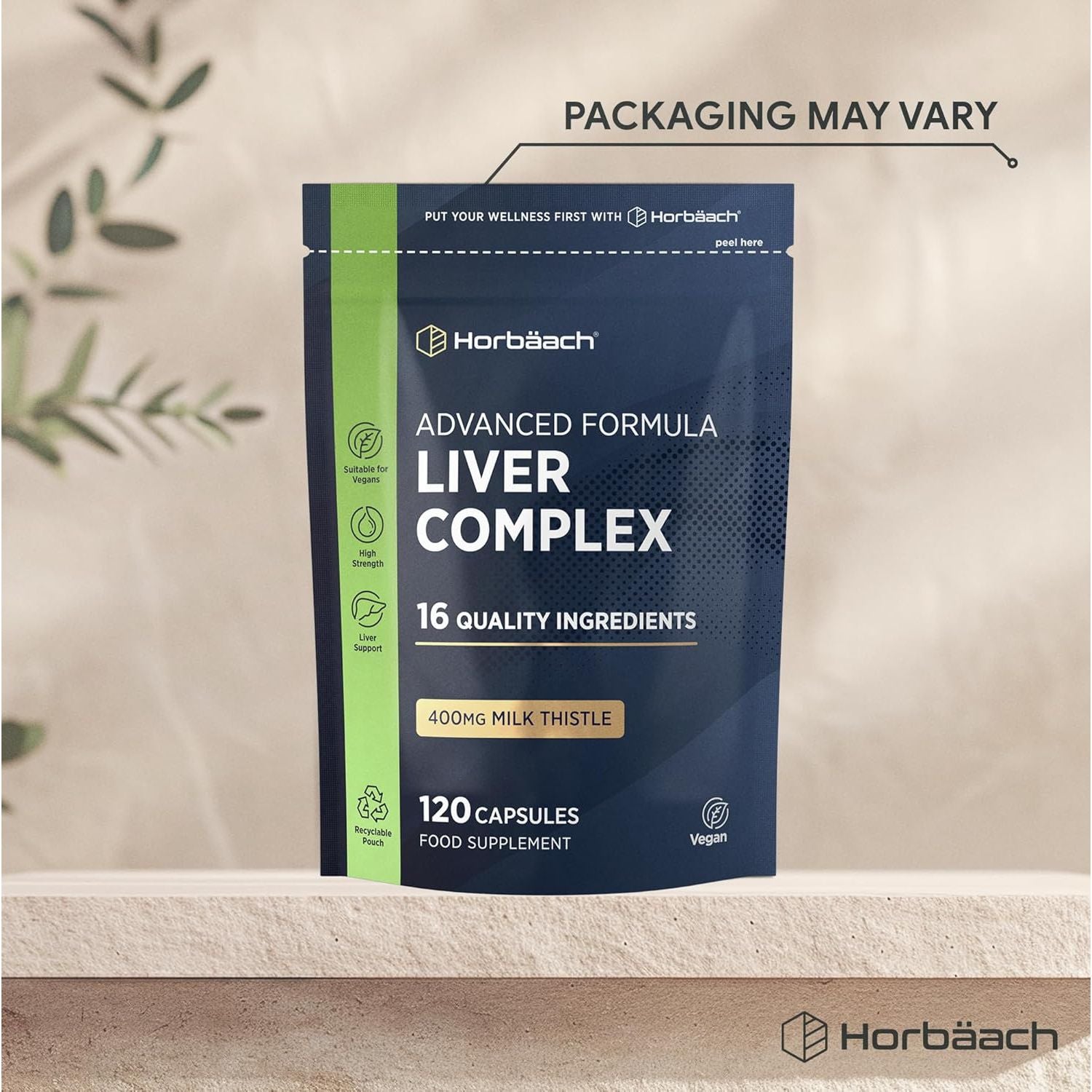 Liver Support Supplement | Milk Thistle Complex with Artichoke, Dandelion, Choline, Turmeric, Beetroot and More! | 16 Active Ingredients | Vegan Liver Health | 120 Capsules | by Horbaach