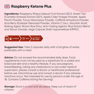 Raspberry Ketone plus 4280Mg - 180 Vegan Capsules - with Apple Cider Vinegar, Vitamin C, Caffeine & Green Tea - 3 Months Supply - Keto & Low Carb Diet-Friendly Raspberry Ketones Supplement