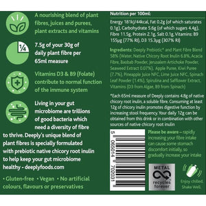 Deeply Foods Daily Prebiotic Fibre – Powerful Proven Prebiotics for Gut Health, Supports Digestion, Reduces Bloating, Vitamin D3 & B9 for Immune (12 Pack, Spinach and Kiwi)