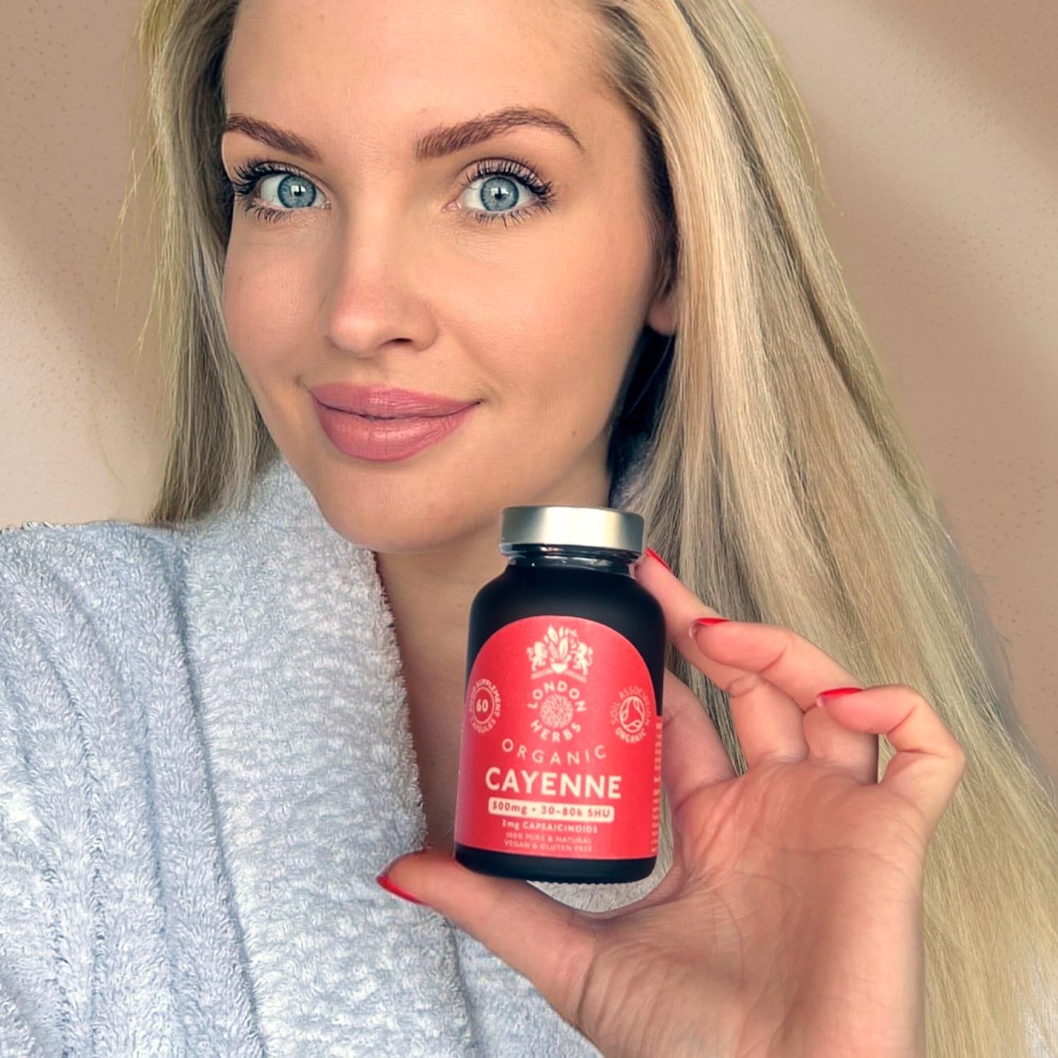 Organic Cayenne Pepper Capsules 500Mg | 2Mg Capsaicinoids Including Capsaicin | 60 Vegan Capsules with Zero Fillers or Synthetic Ingredients - 100% Pure & Natural Cayenne Powder