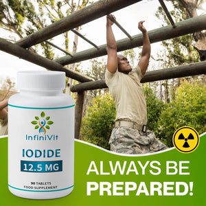 Infinivit High Potency Iodine Tablets, Lugols Iodine, Iodine and Potassium Iodide, 90 Vegan Tablets