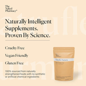 The Naked Pharmacy | Natruflex | Joint & Muscle | Aids Sports Performance | Natural Turmeric and Black Pepper Capsules | High Strength | No Additives | Vegan | 60 Capsules