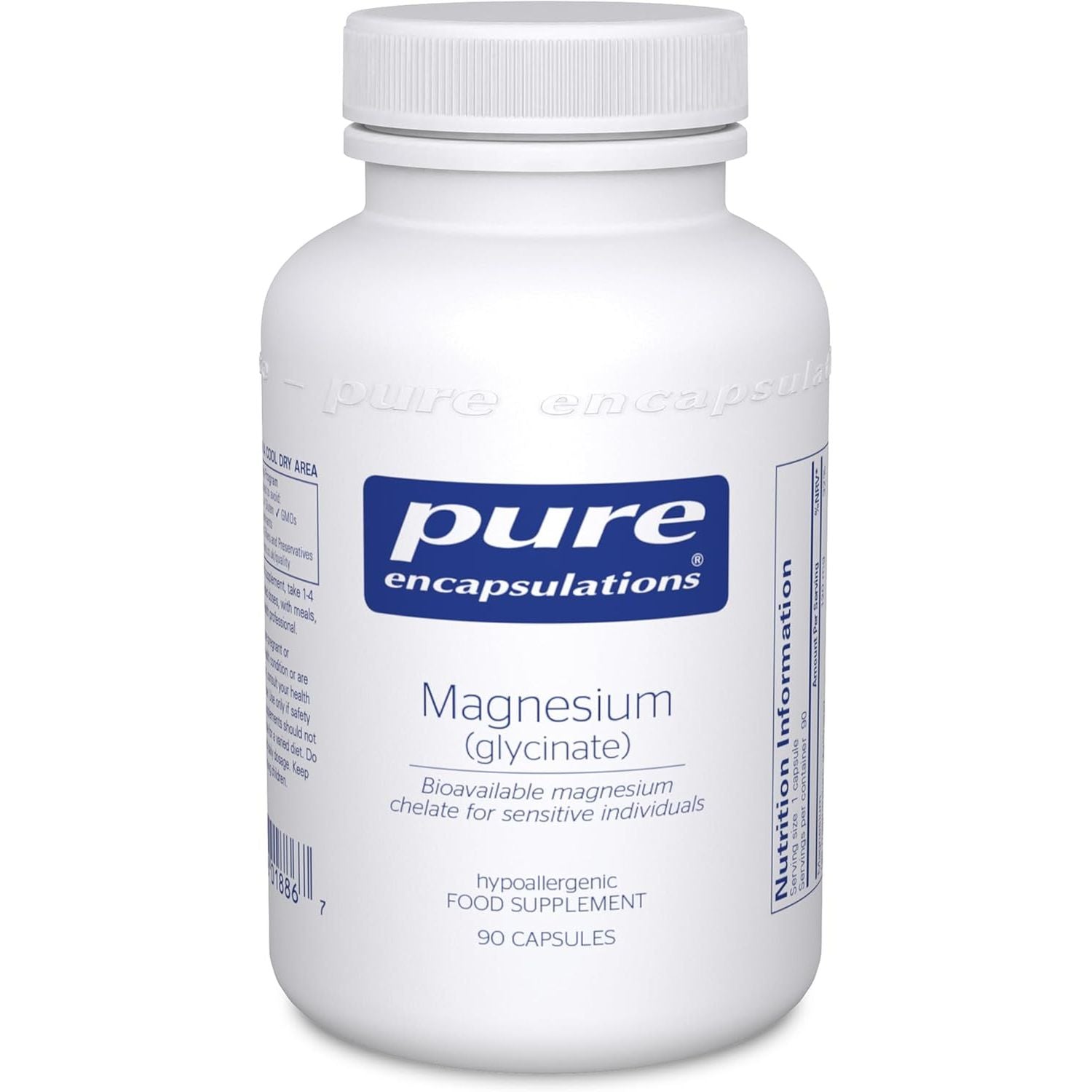 Pure Encapsulations Magnesium Glycinate 120Mg - Bioavailable Magnesium Chelate Tiredness and Fatigue Supplement - 90 Capsules