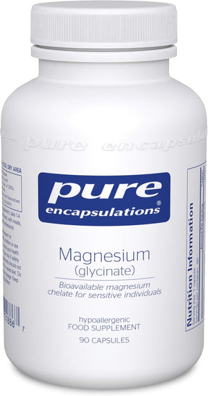 Pure Encapsulations Magnesium Glycinate 120Mg - Bioavailable Magnesium Chelate Tiredness and Fatigue Supplement - 90 Capsules