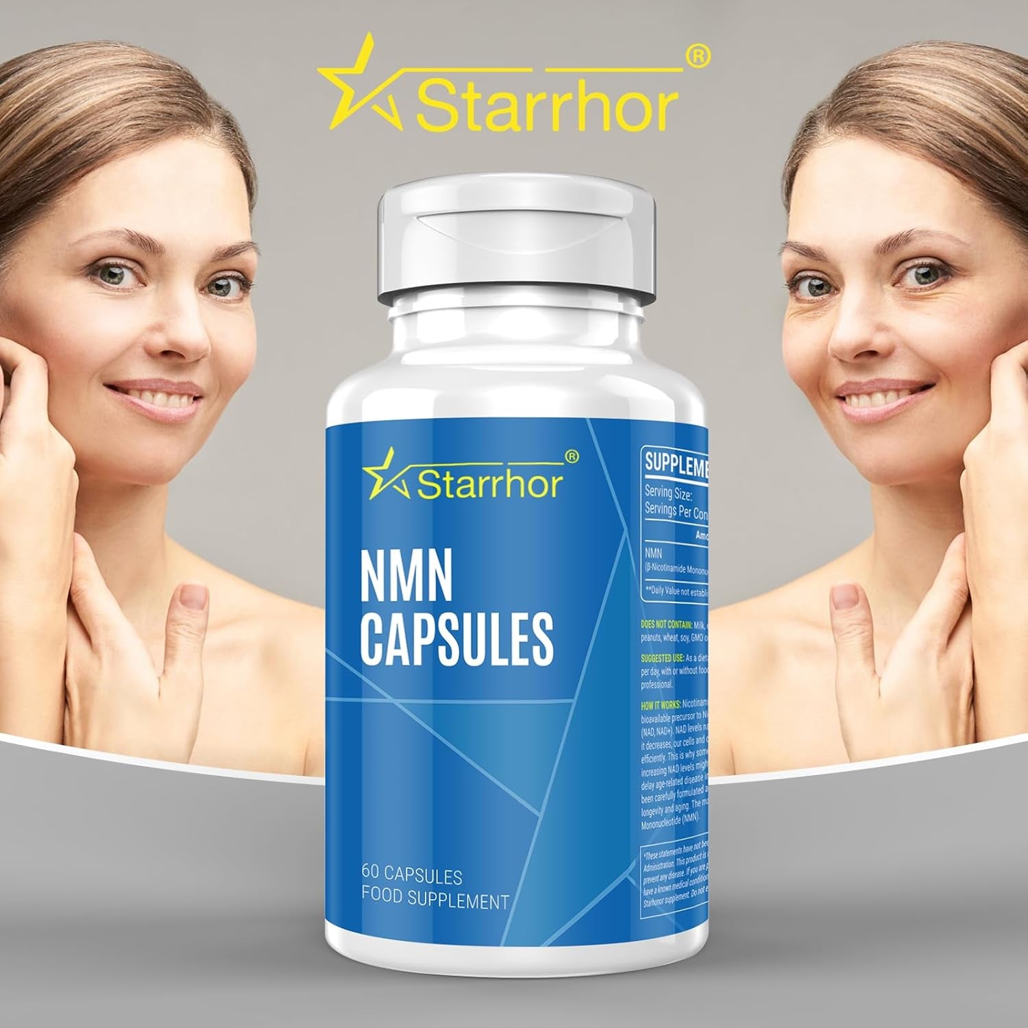 NAD+ Supplement 500Mg Highest Strength Capsule, Energy Booster & Anti-Aging, Maximum Absorption, Vegan Friendly (60 Count (Pack of 1))
