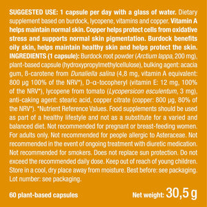 PERFECT SKIN - Tanning Accelerator Tablets - Natural Sun Protector - Bronzed Glow - 60 Vegan Capsules - Beta Carotene and Burdock - French Expertise - Nutrimea
