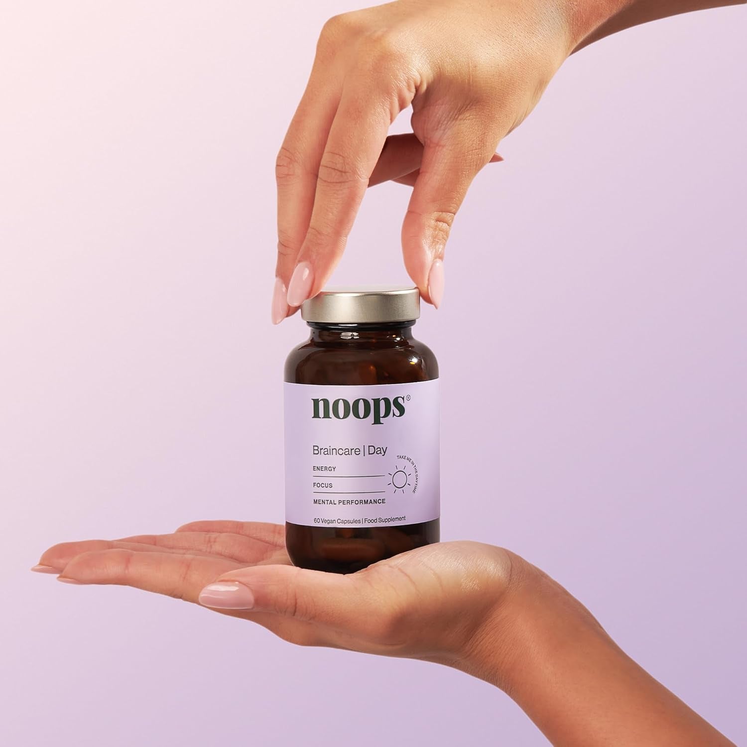 Noops Nootropics Braincare Day Focus & Energy - Lion'S Mane, Ginkgo Biloba, L-Tyrosine, L-Carnitine, Pine Bark, Bacopa, B Vitamins, & Ginseng Supplement, Nootropic Memory Enhancer, 60 Capsules