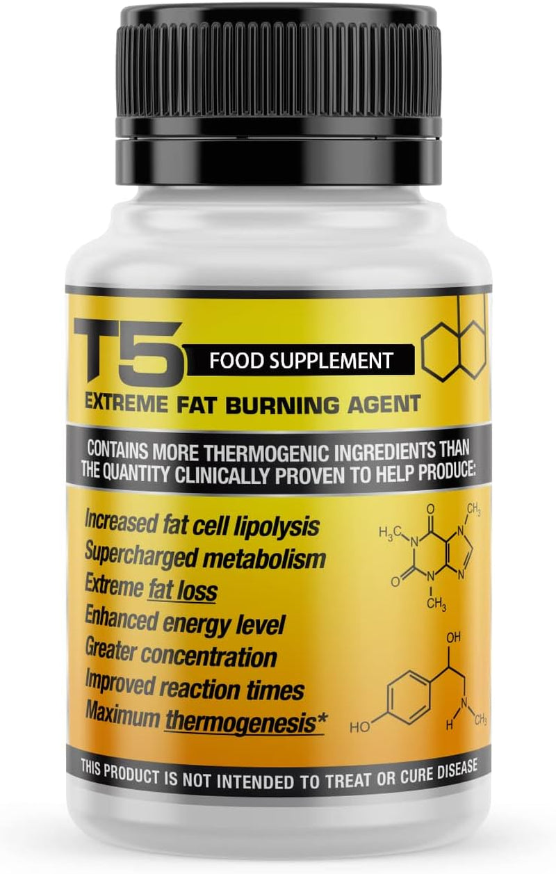 Official T5 Fat Burners : Strongest Legal Slimming/Weight Loss/Diet Pills for Women & Men (60 Capsules / 2 Month Supply)