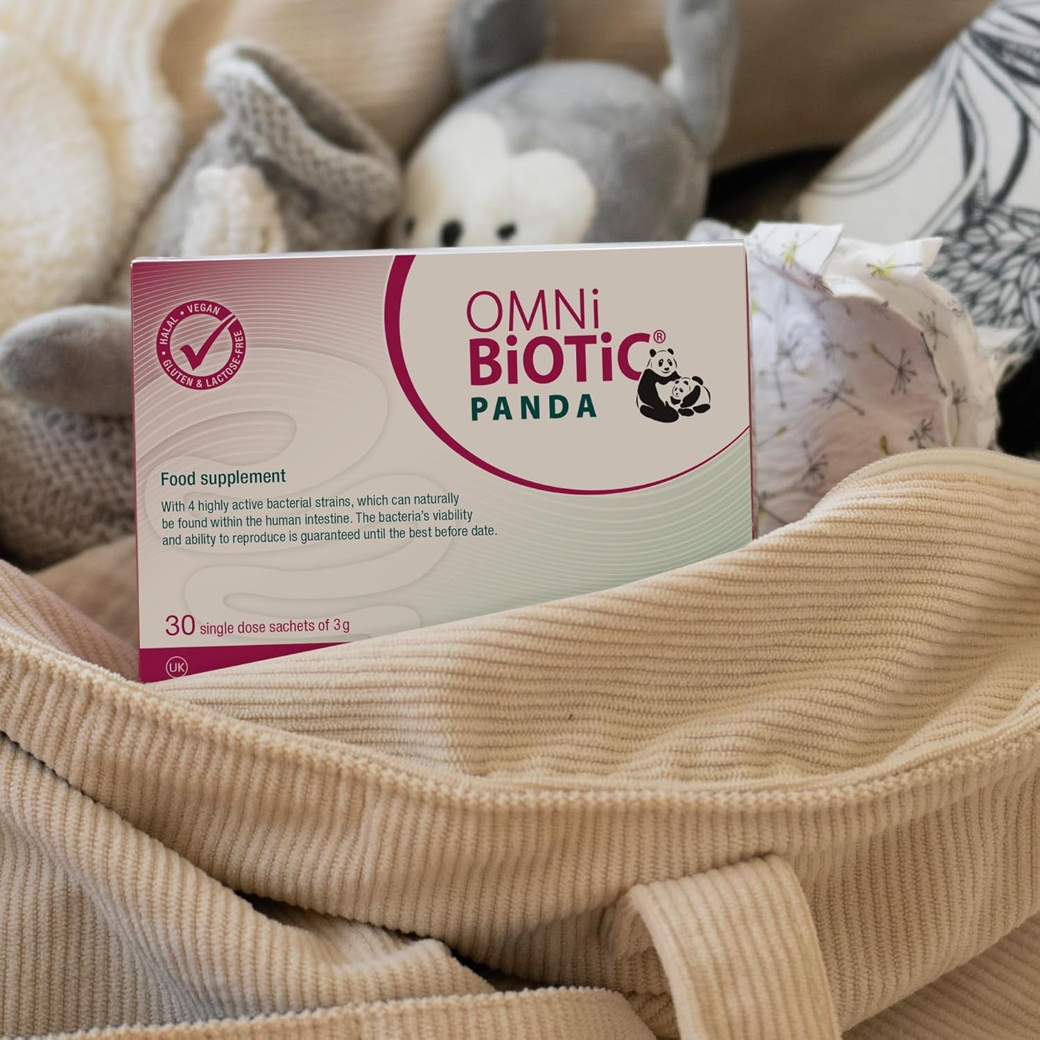 Omni Biotic PANDA | 30 Sachets (90 G) | a Good Start for Mother and Child | Use during Pregnancy and from Birth Onwards for Babies | Powder | Vegan | Gluten-Free | Lactose-Free | Halal | for Daily Use