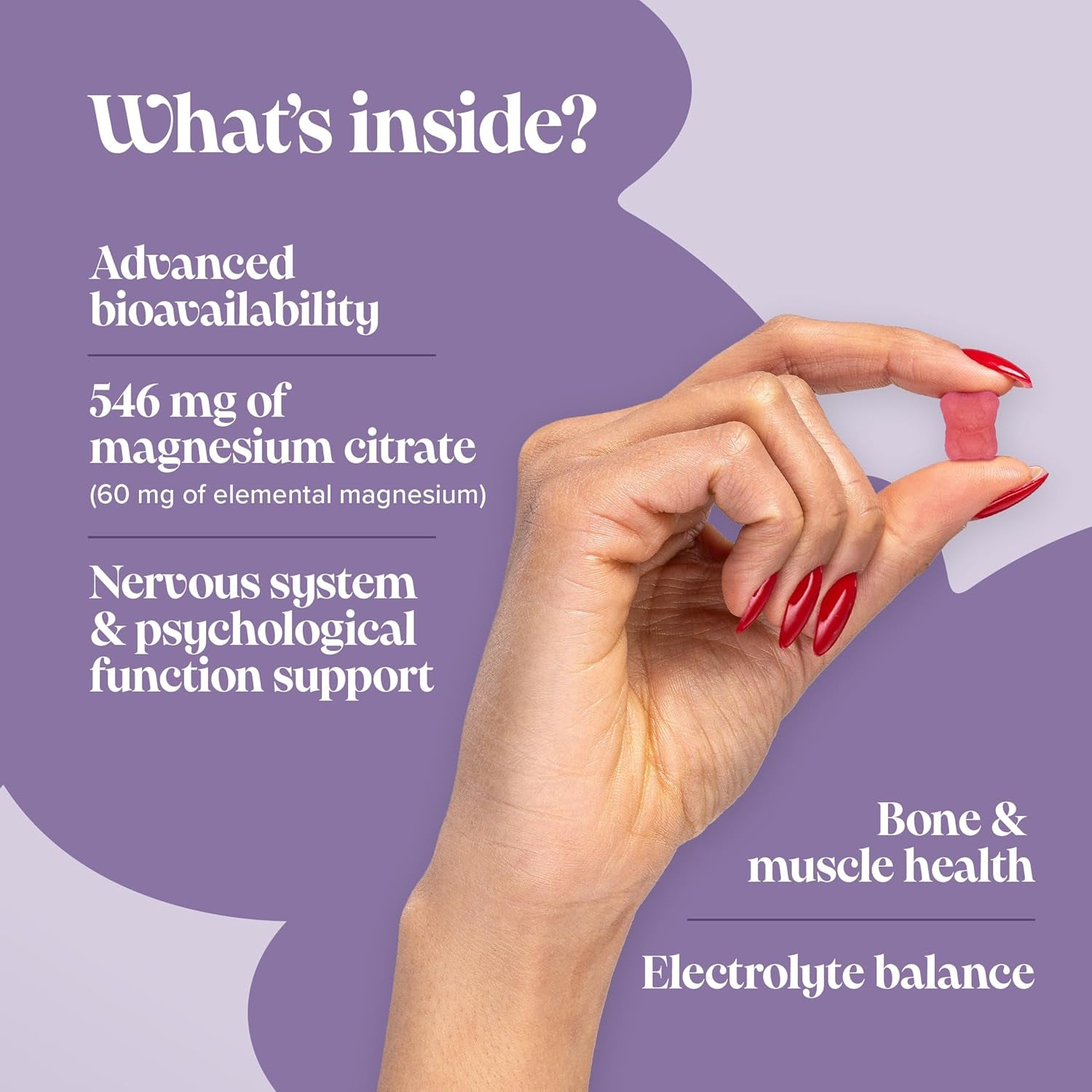 Kids Magnesium Gummies – 1 Month Supply – 546 Mg Magnesium Citrate Providing 60 Mg Elemental - Easy to Chew & Tastes Great - Alternative to Magnesium Glycinate – 30 Gummies - Novomins