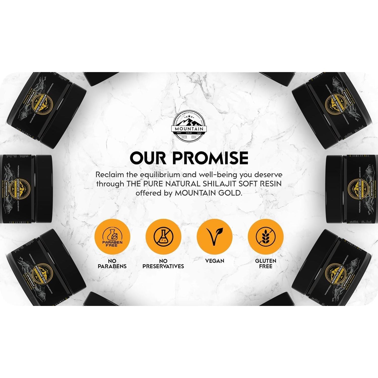 Shilajit Resin Mountain Gold Shilajit, Natural Himalayan Shilajit - 100% Pure Shilajit, Rich in Fulvic Acid 77%, 84+ Trace Minerals, Lab Tested, 600Mg Max Potency, Shilajit Pure, Vegan