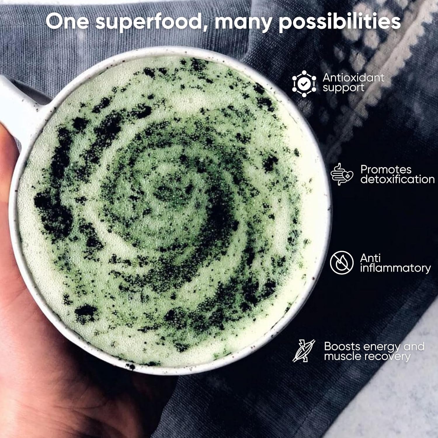 Aromacraft Spirulina Powder – Premium, Ethically Sourced Superfood, Vegan, Non-Gmo, Gluten-Free, 200G Resealable Pack