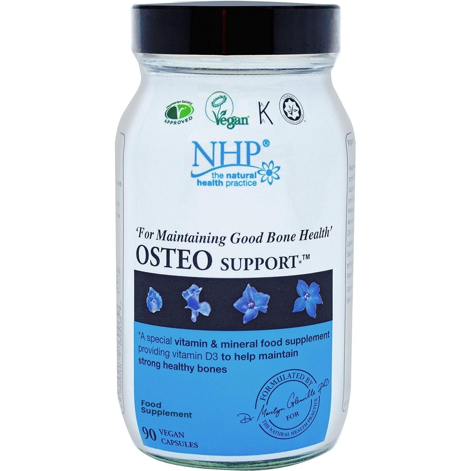 NHP Advanced Osteo Support - Multivitamin Supplement for Healthy Bones with Calcium, Magnesium, Vitamin D3, Zinc, and Digestive Enzymes,Vegan, All-Natural,No Fillers - 90 Vegan Capsules