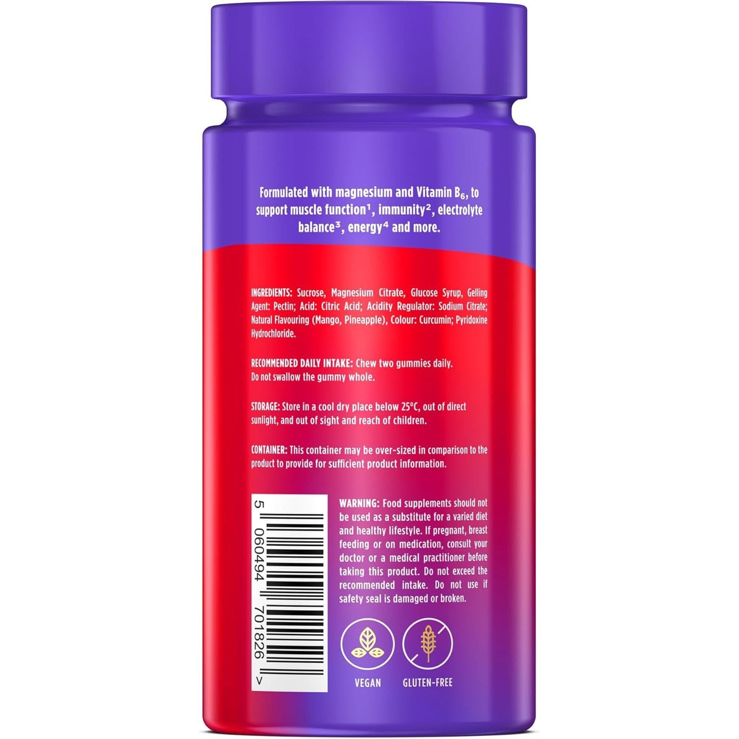 Wellgard Magnesium Gummies – Vegan Magnesium Gummies, Supports Muscle, Immunity, Electrolyte Balance, and Energy