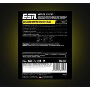 ESN Ultrapure Creatine Monohydrate, 500 G / 1.1 Lbs Creatine Powder, 142 Servings - Vegan - Made in Germany, Laboratory Tested