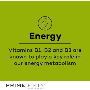Prime Fifty Super Greens+ Supplement – Effervescent Multivitamins Tablets – 28 Day Supply – Immune System Supplement with Super Greens, Melon, Citrus Multi-Nutrient