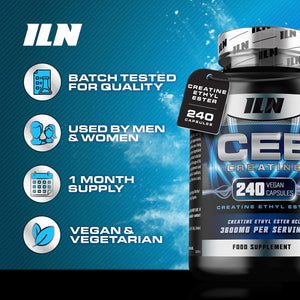Creatine Ethyl Ester Capsules – 3600Mg CEE – Advanced Creatine Supplement – Vegan & Vegetarian (240 Capsules)