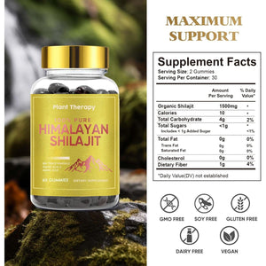 Shilajit Gummies 1500Mg, Pure Himalayan Shilajit with 85+ Trace Minerals & Fulvic Acid, for Energy, Metabolism & Focus