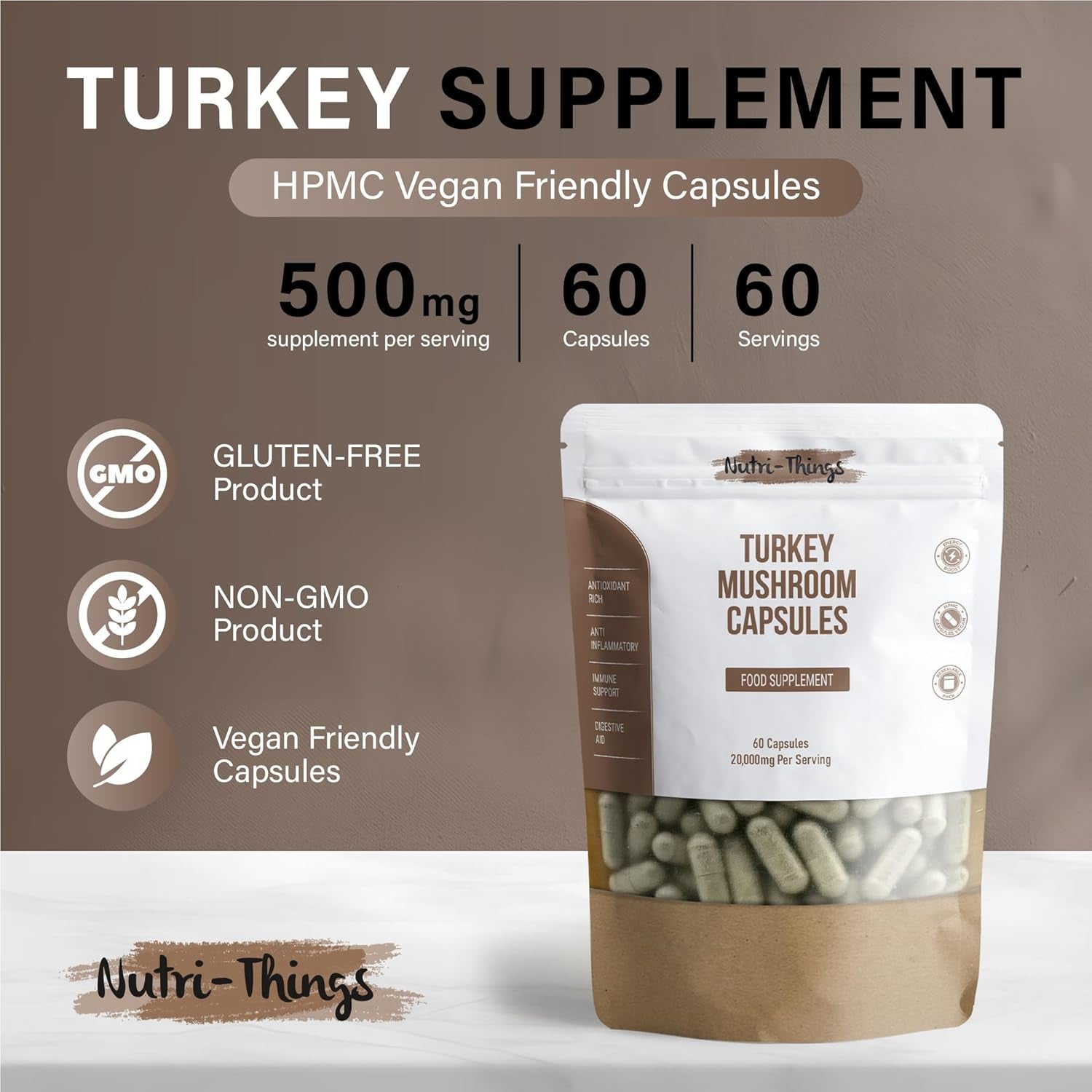 Turkey Mushroom Capsules (Pack of 60)