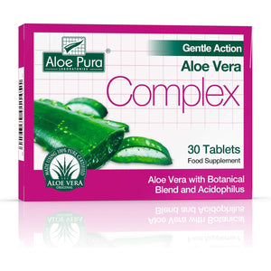 Aloe Pura Aloe Vera Gentle Action Complex Tablets , Natural , Vegetarian , Cruelty Free , Food Supplement, Botanical Blend , 30 Tablets