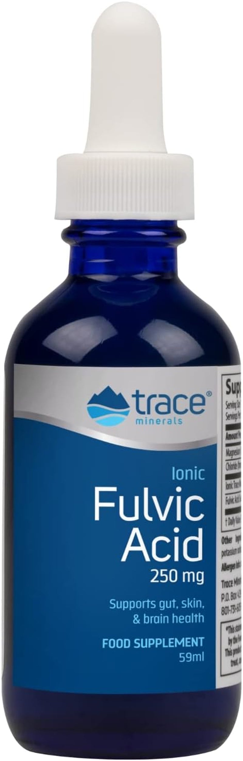 Trace Minerals Fulvic Acid | Liquid Ionic Fulvic Acid | 250 Mg | Intestine, Digestion, Skin, Brain | Mineral Complex 72+ Minerals and Trace Elements, Ph Balance, Muscle Endurance, Hydration