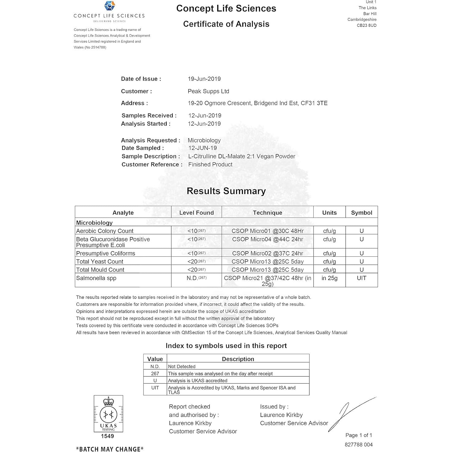 Citrulline Malate Powder | Pure | 2 to 1 Ratio (500G)