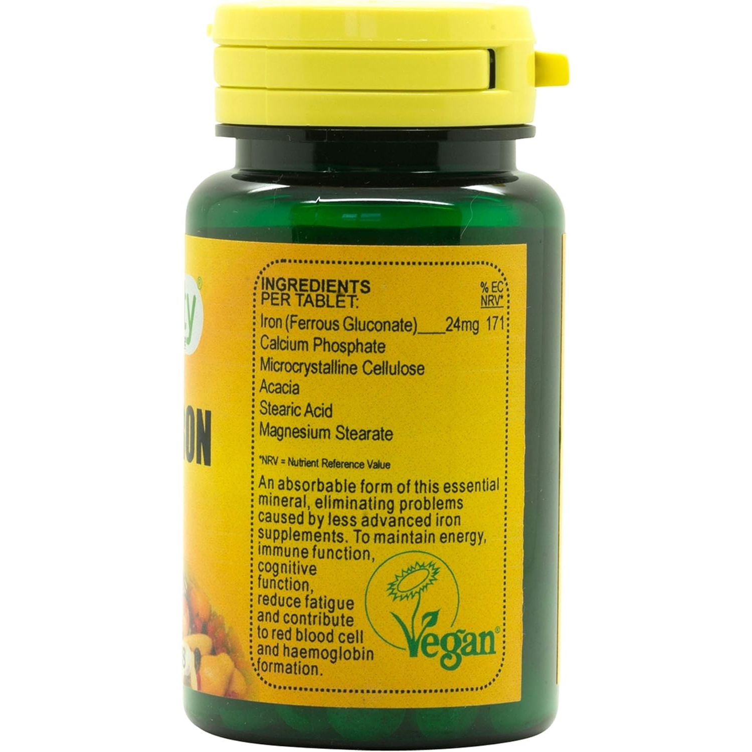 Veganicity Chelated Iron : Mineral Supplement : 90 Tablets