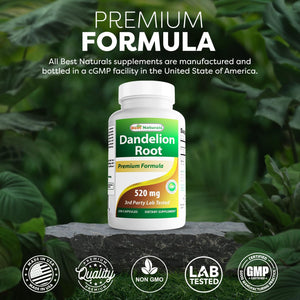 Best Naturals Dandelion Root 520 Mg 250 Capsules