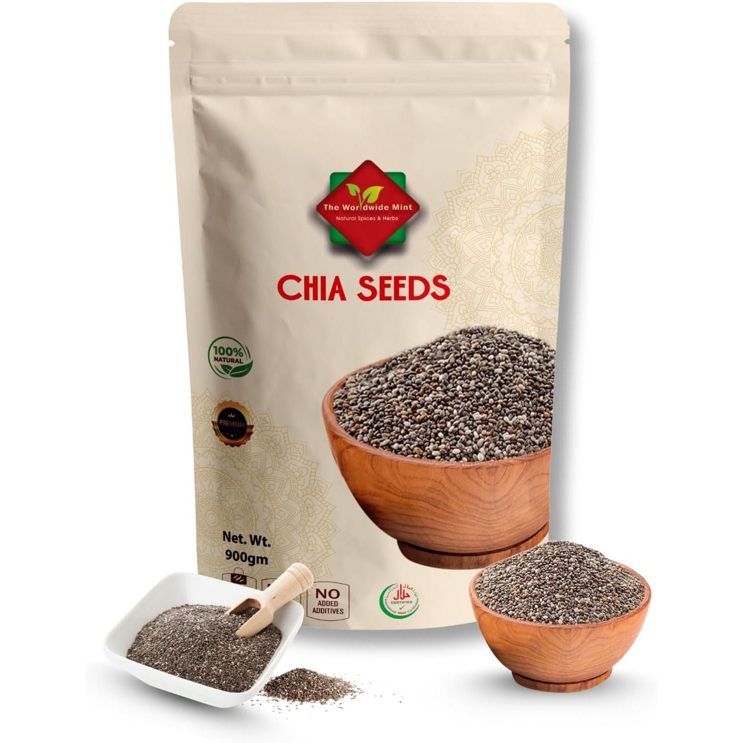 Chia Seeds (900G / 31.75 Oz) | Raw Chia Seeds | Pure and Natural | Vegan | Gluten Free | GMO Free | Premium Quality | Source of Fibre | No Additives | Authentic