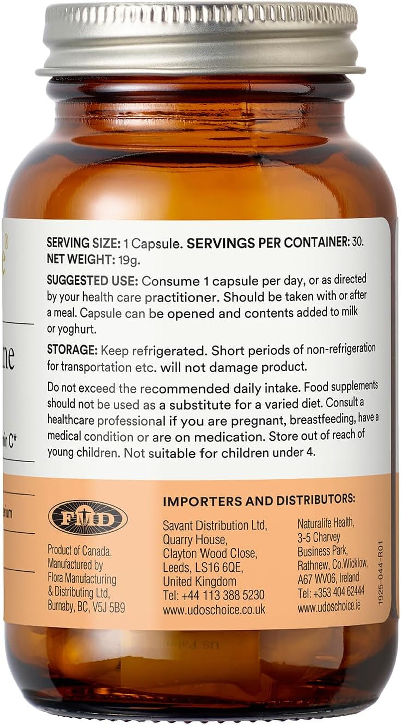 High Strength Probiotics – Udo'S Choice Super 8 Immune – 42 Billion Cell Count with Vitamin C for Immune Support – 8 Human-Adapted Strains – Gut & Digestive Health – 30 Capsules