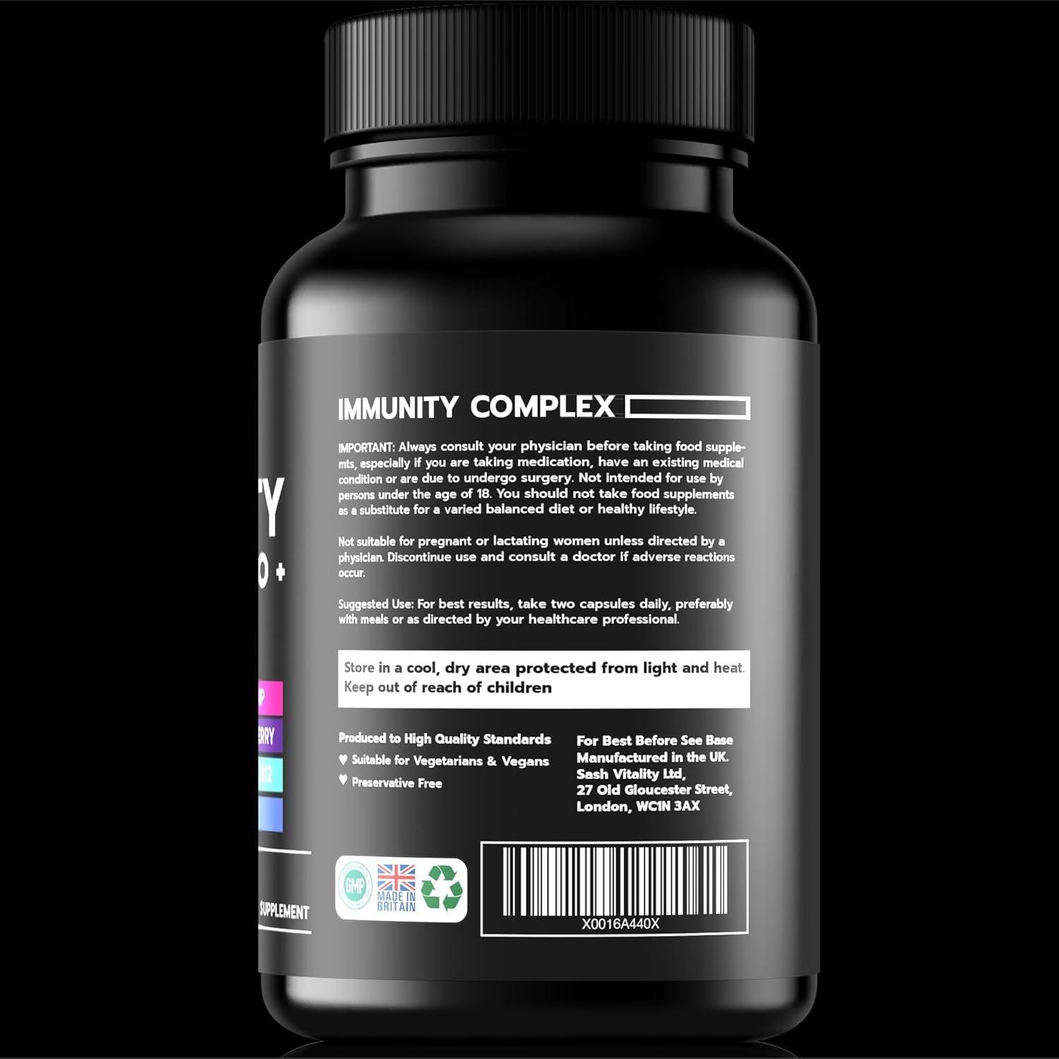 Immune Booster – Immune System Support Supplement with Vitamin D3-120 Capsules - Zinc, Elderberry, Iron, B12, C, Turmeric, Selenium, Garlic, Probiotics & More – Vegan Multivitamin Complex