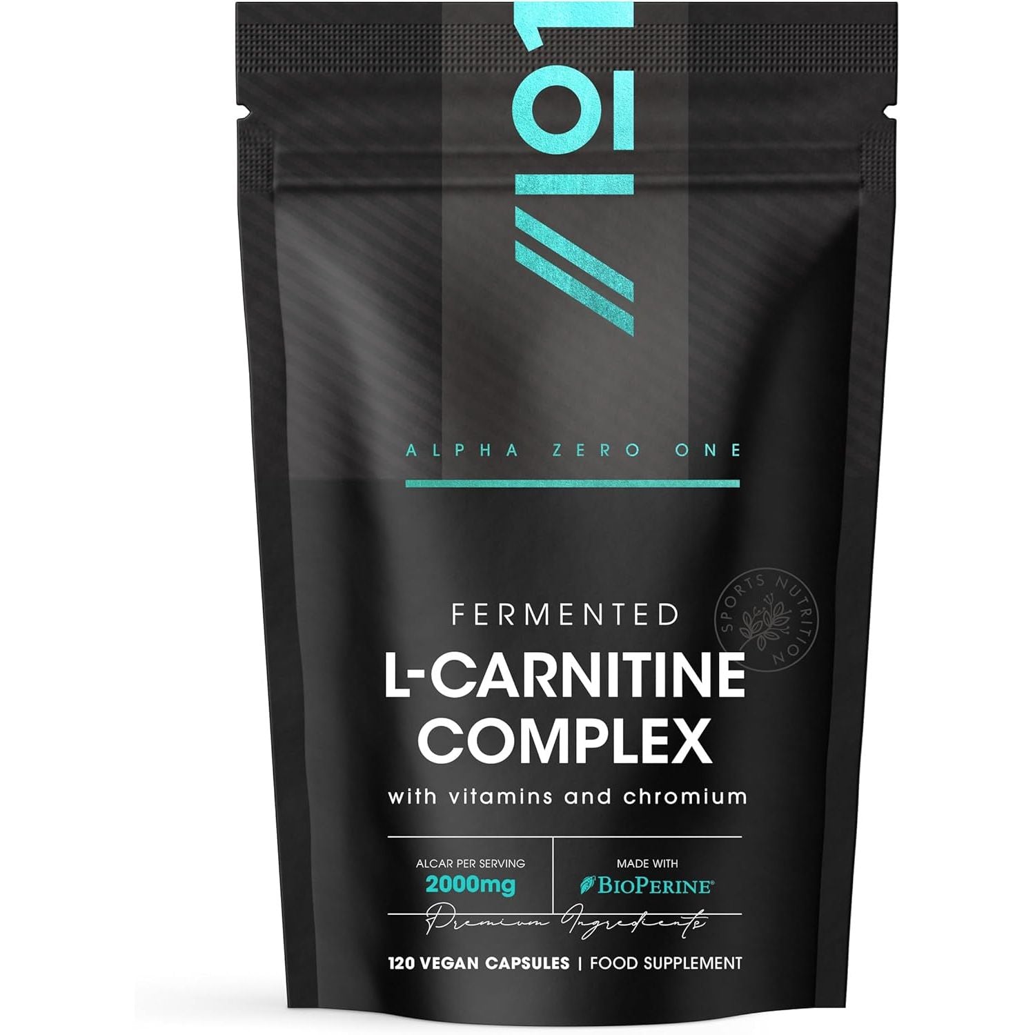 L-Carnitine 2000Mg with Bioperine - 120 Capsules - Energy & Metabolism Support - High Strength Acetyl L-Carnitine Complex (30 Day Supply) by Alpha01