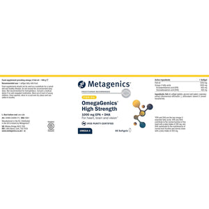Metagenics Omegagenics - High Strength Omega-3 Pure Fish Oil Supplement - 1000Mg EPA & DHA - 60 Capsules