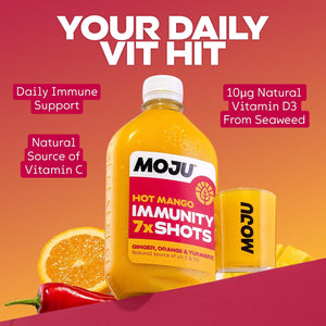 MOJU Variety Dosing Bottles (5 X 420Ml) Ginger, Turmeric, Spicy Piña, Hot Mango and Extra Strength Ginger Shots, Your Plant Powered Morning Wake Up, No Added Sugars, Vegan