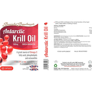 Specialist Supplements Antarctic Krill Oil, 60 Gel Capsules