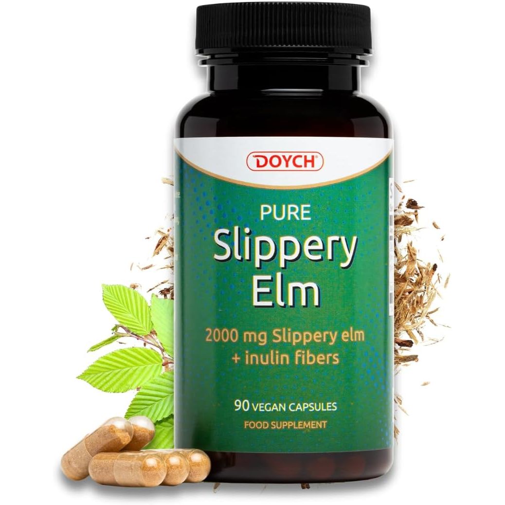 Potent Slippery Elm Organic Bark - 2000Mg Pure Slippery Elm 10:1 Extract - Natural Solution to Enhance Gut Health & Stomach Discomfort. NO Added Preservatives & Colorants - 3 Months Supply by Doych