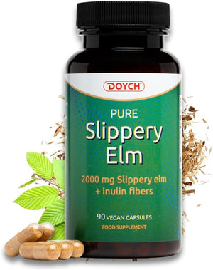 Potent Slippery Elm Organic Bark - 2000Mg Pure Slippery Elm 10:1 Extract - Natural Solution to Enhance Gut Health & Stomach Discomfort. NO Added Preservatives & Colorants - 3 Months Supply by Doych