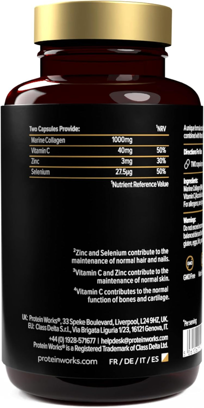 Marine Collagen Capsules - High Strength Collagen Supplements for Women & Men - 1000Mg - Collagen Peptides - 60 Capsules (Not Collagen Powder/Collagen Tablets) - Protein Works