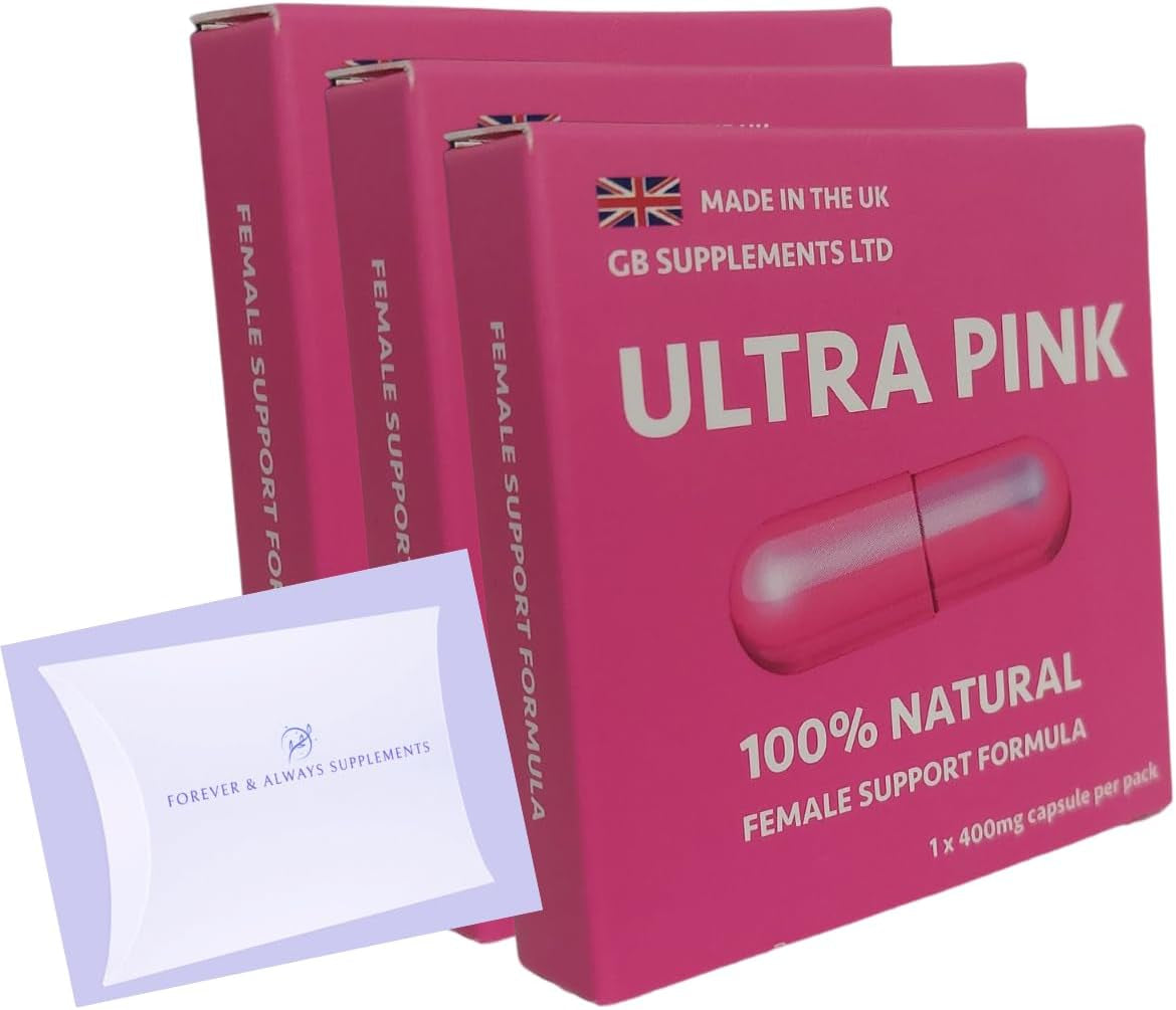 3 X Ultra Pink 400Mg Sex Tablets for Women Bundle! 100% Natural Female Libido, Sex Drive & Enhancement Supplement! Contains Maca, Ginseng