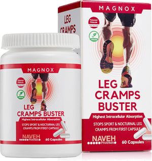 MAGNOX® Leg Cramps Buster | Magnesium Supplement for Muscle Cramps & Spasms | 380Mg Magnesium for Leg Cramps at Night | 3X More Absorption | Dead Sea Minerals | Magnesium for Sleep & Muscle | 60 Caps