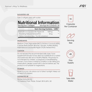 Wild-Algae Astaxanthin 160Mg - High Strength Providing 8Mg Astaxanthin Antioxidant - 90 Softgels - Resealable and Recyclable Pouch by Alpha01
