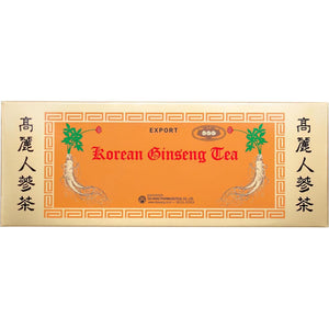 Dai Wang Pharmaceutical Co Ltd - Korean Ginseng Tea. Using High Grade Roots from 6-Year-Old Ginseng. Each Sachet Contains Extract from 1800Mg Panax Ginseng Root, or 80Mg/G Saponin. Box of 42 Sachets