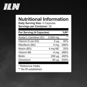 Acetyl L Carnitine Capsules - 2000Mg Acetyl L-Carnitine X 30 Servings - Carnitine plus 6 Added Nutrients (120 Vegetarian Capsules)
