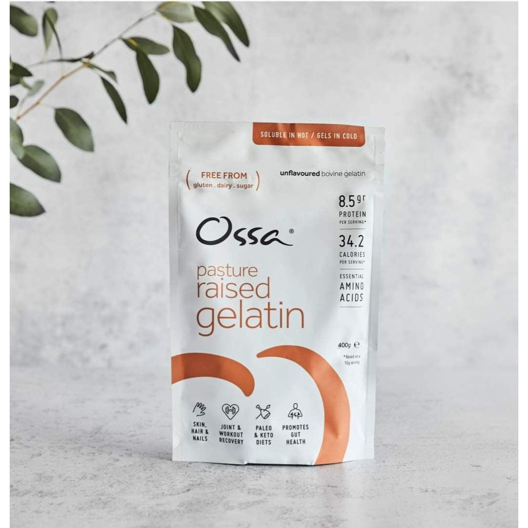 Ossa Bovine Gelatin Powder – 100% Natural, Pasture-Raised Beef Gelatine | Unflavoured Protein Powder with Collagen & Amino Acids | Keto, Paleo & Gut Health Support | 400G