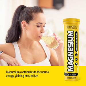 Magnesium Lemon Flavour Effervescent Tablets -120 Tablets for Normal Muscle Functions, Suitable for Vegans and Vegetarians, Magnesium 375 Mg per Serving